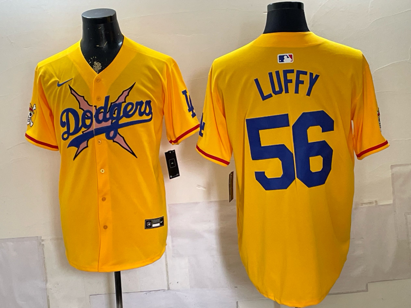 men Los Angeles Dodgers #56 Luffy yellow Game 2026 Nike MLB Jersey 0716003